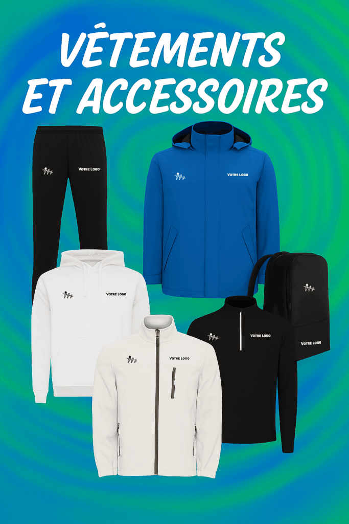 Triami propose des vêtements et accessoires. Ajouter votre logo ou autre